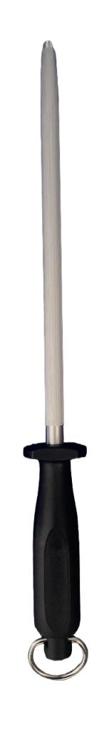 Knife-sharpener steel, cylindrical, black 26 cm
